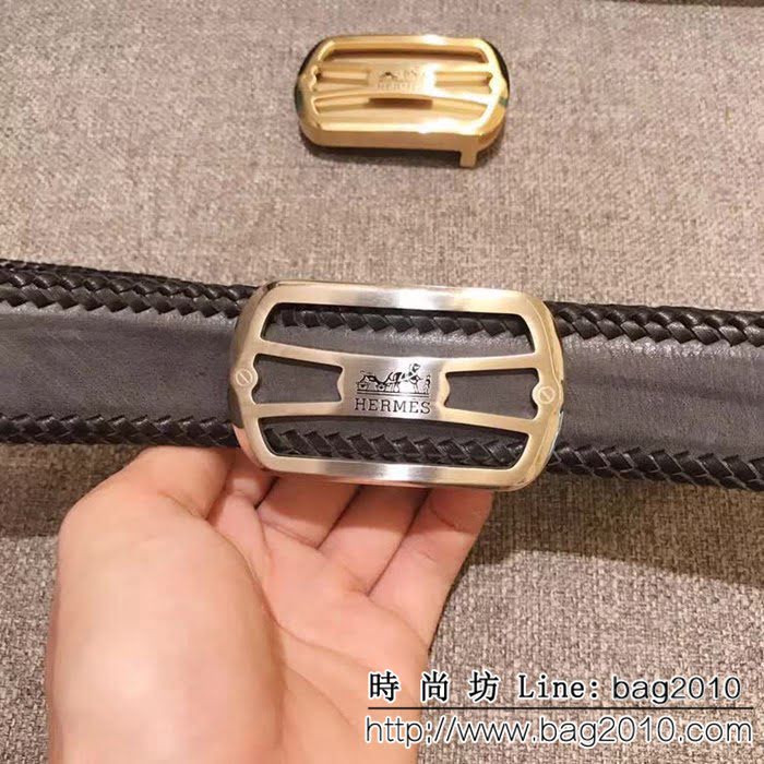 愛馬仕HERMES 專櫃熱推款 經典扣 進口牛皮 男士皮帶高端男士皮帶 HHG1090